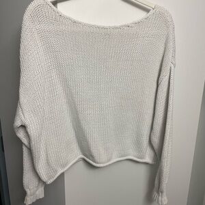 Aerie Off-the-Shoulder Cream Sweater